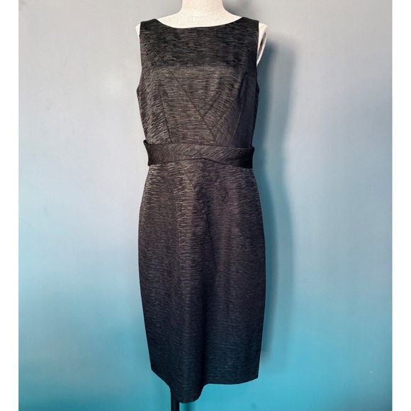 David Meister Little Black Dress | Waist Sash | Sleeveless Cocktail‎ | Size 8 - Picture 2 of 9